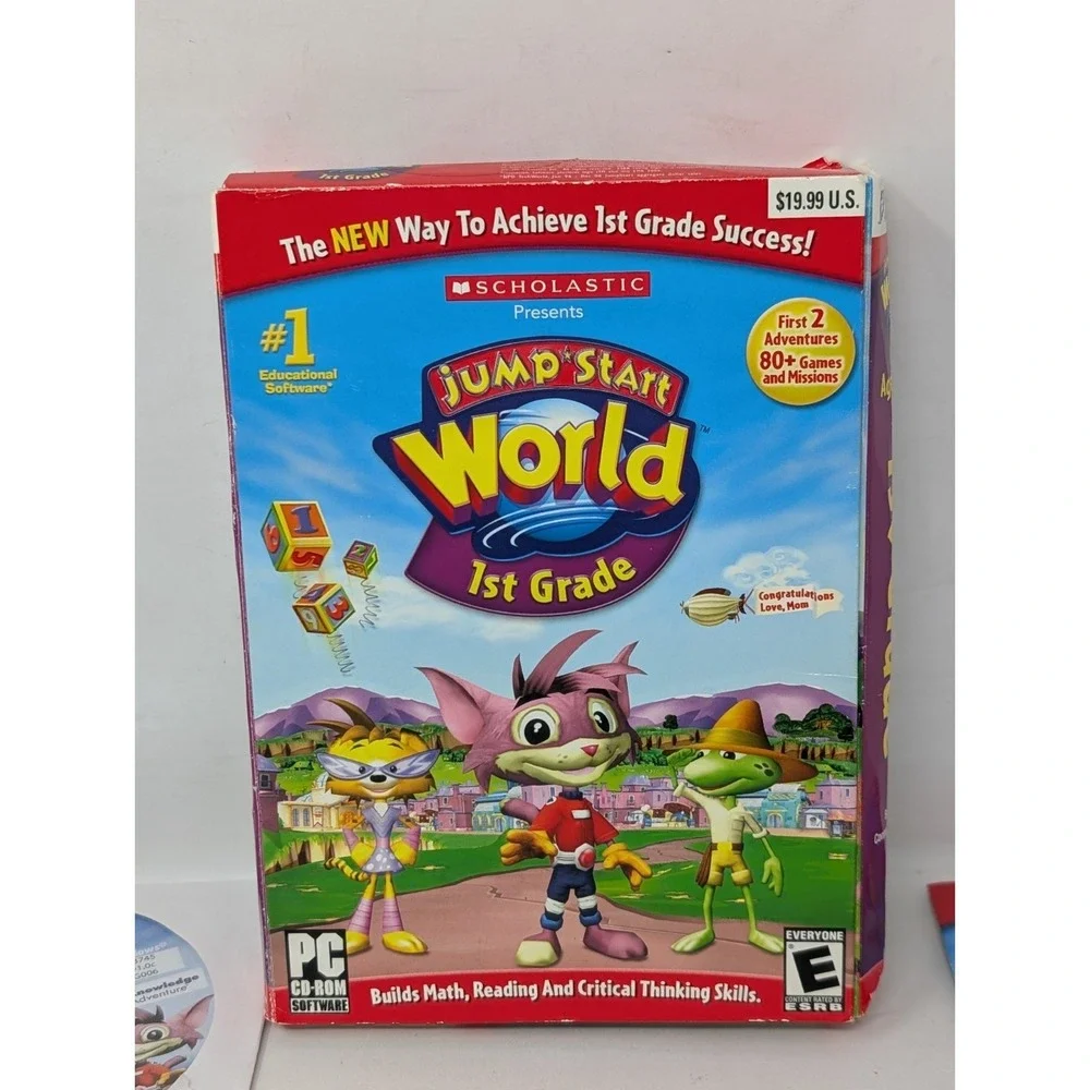 Jump Start World 1st Grade CIB Box PC CD-ROM Game Scholastic Windows XP Vista